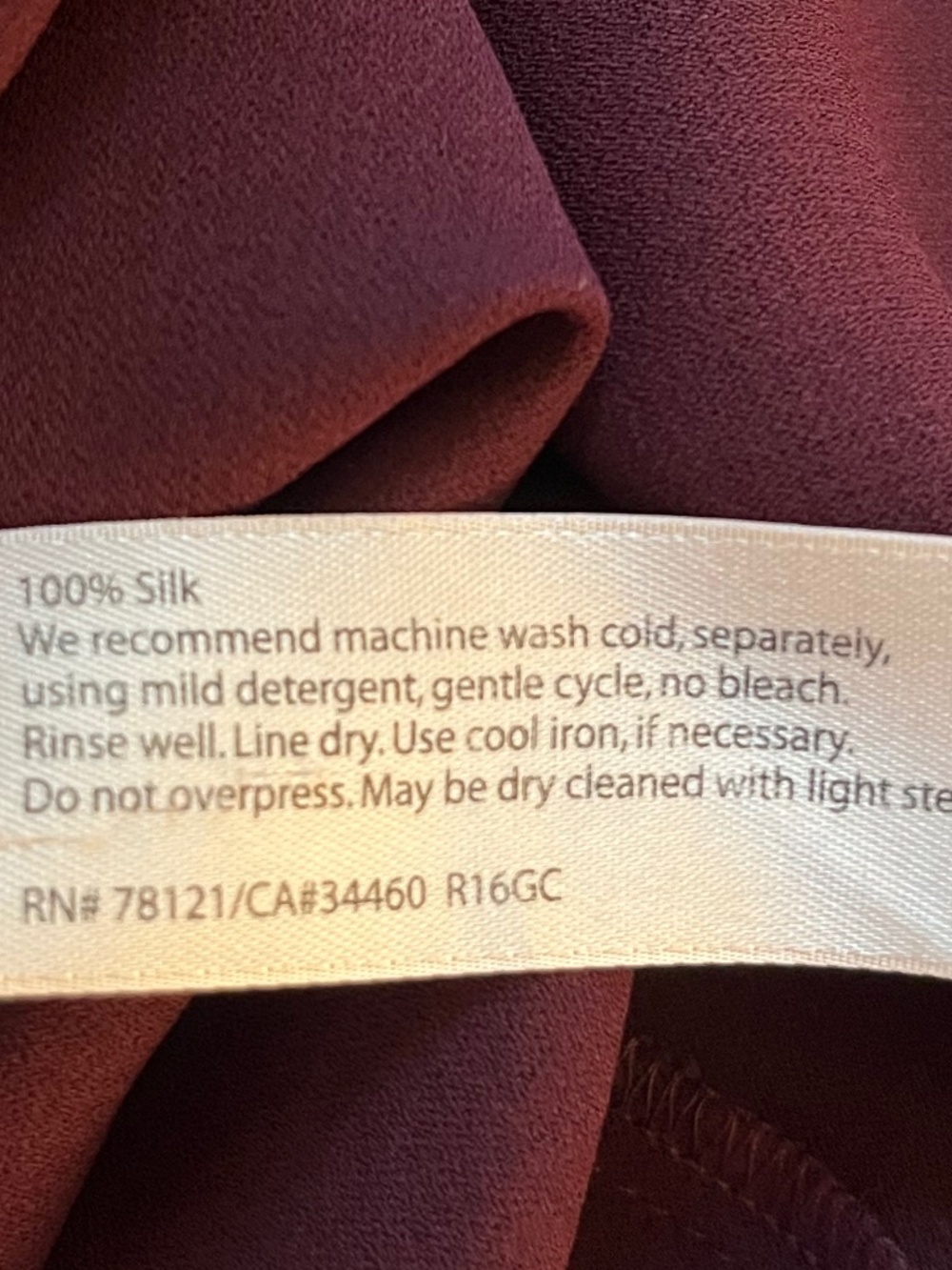 Eileen Fisher 100% Silk Crepe Dress Aubergine Purple Sleeveless Minimalist L/XL - Picture 6 of 7